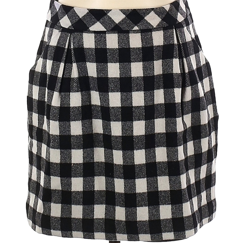 Cashmere Wool Buffalo Plaid Mini Skirt - Club Monaco XS
